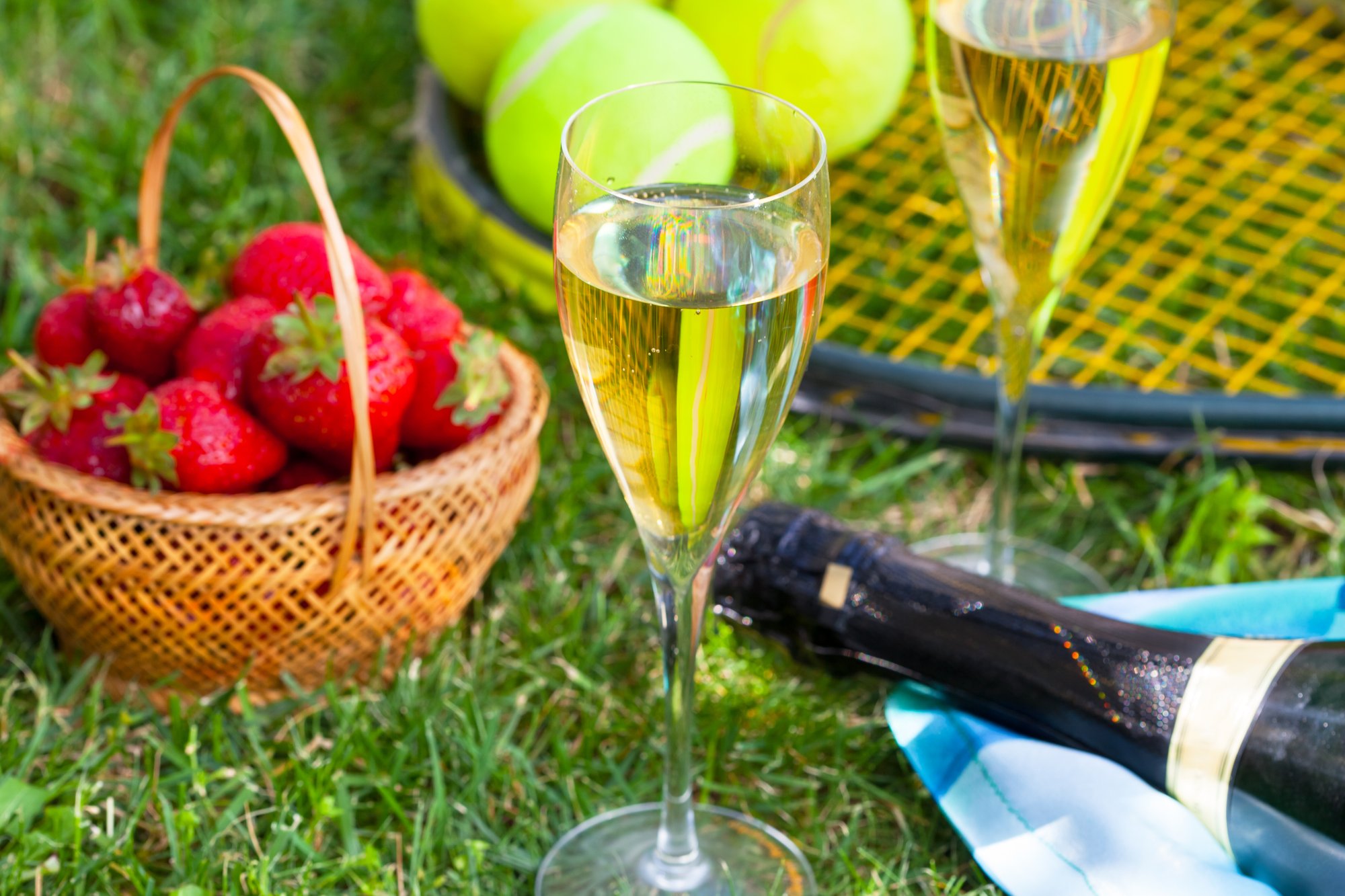 champagne and strawberries